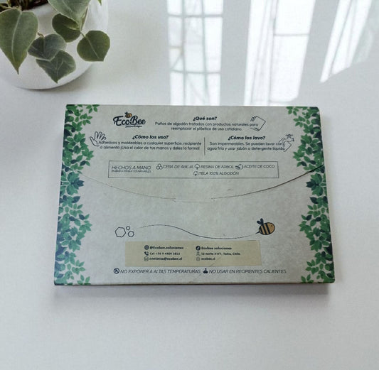 Set Envoltorios Reutilizables Cera de Abeja 3un