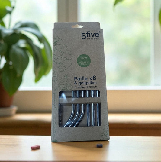 Set de 6 Bombilla Acero Inoxidable mas Limpiador