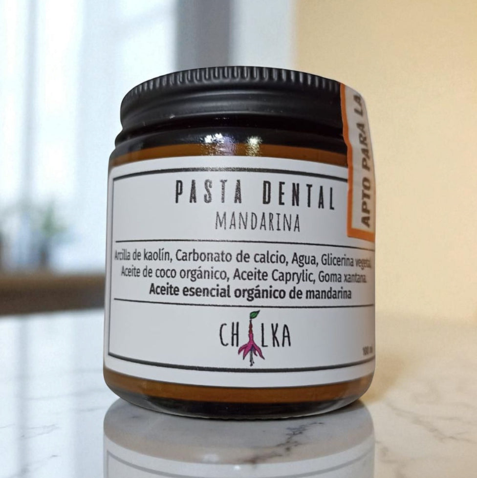 Pasta Dental Artesanal Sin Flúor 100g Mandarina