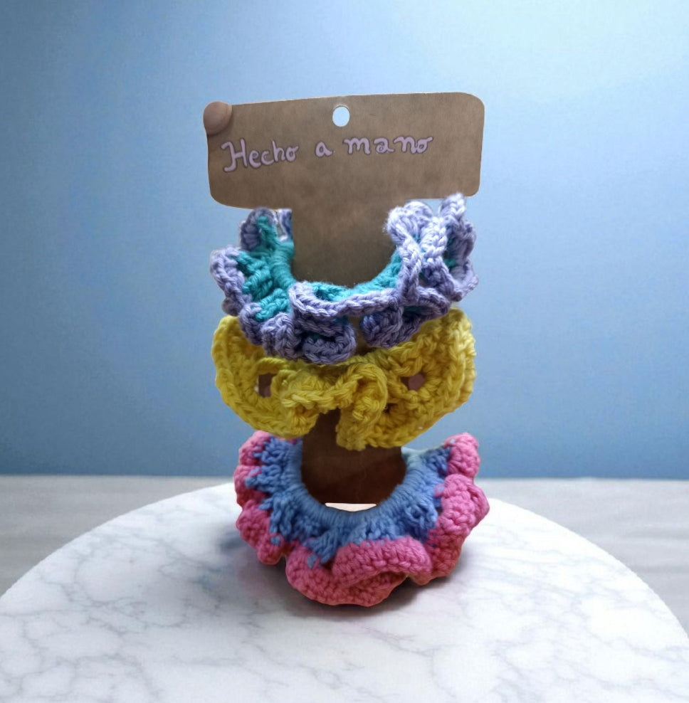 Set Scrunchie Tejidos en Algodón a Mano