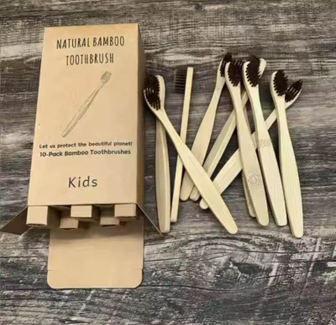 Cepillos Dentales Niños Planos de Bambú