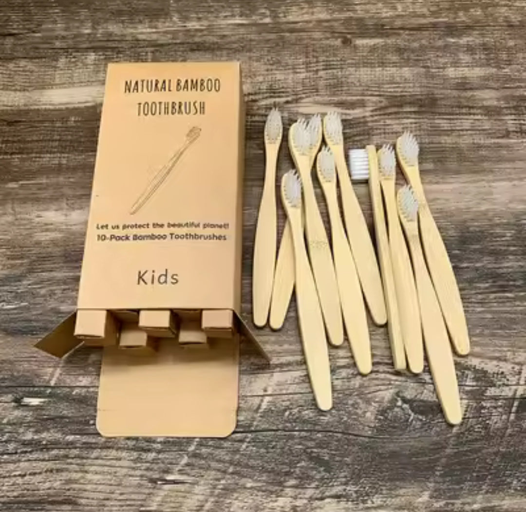 Cepillos Dentales Niños Planos de Bambú