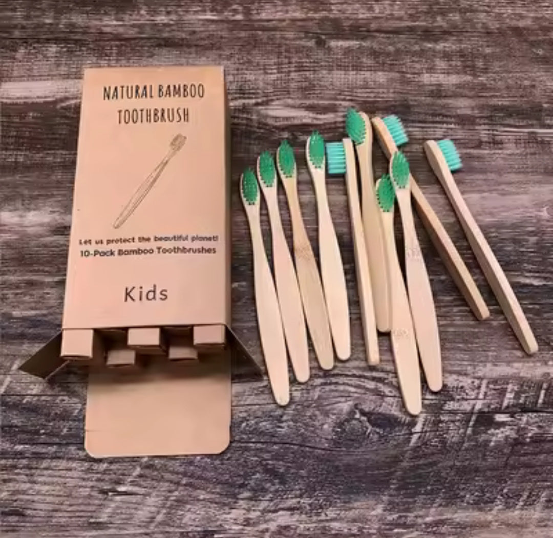 Cepillos Dentales Niños Planos de Bambú