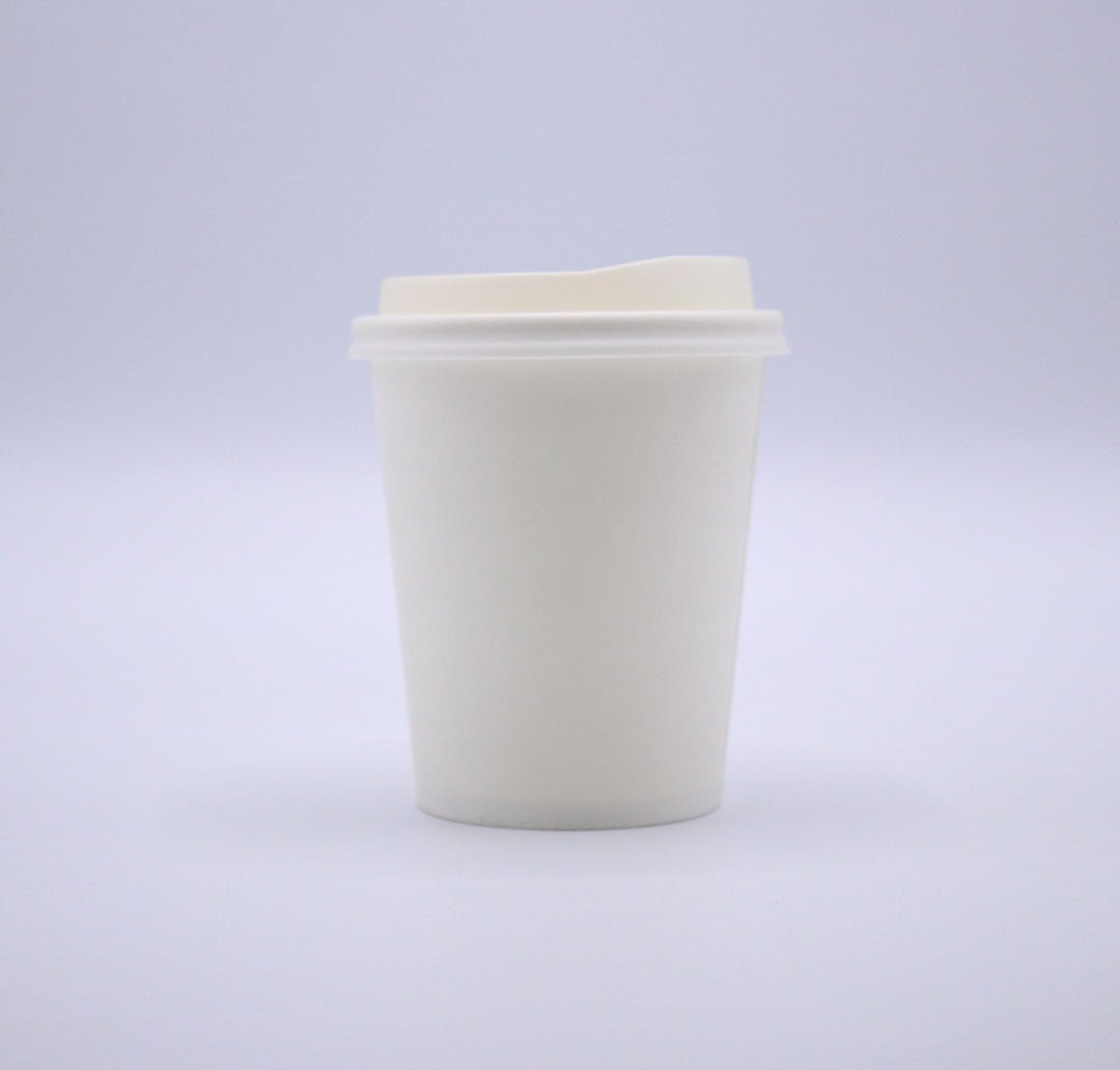 Vasos + Tapas para Café Compostables 8oz 10un