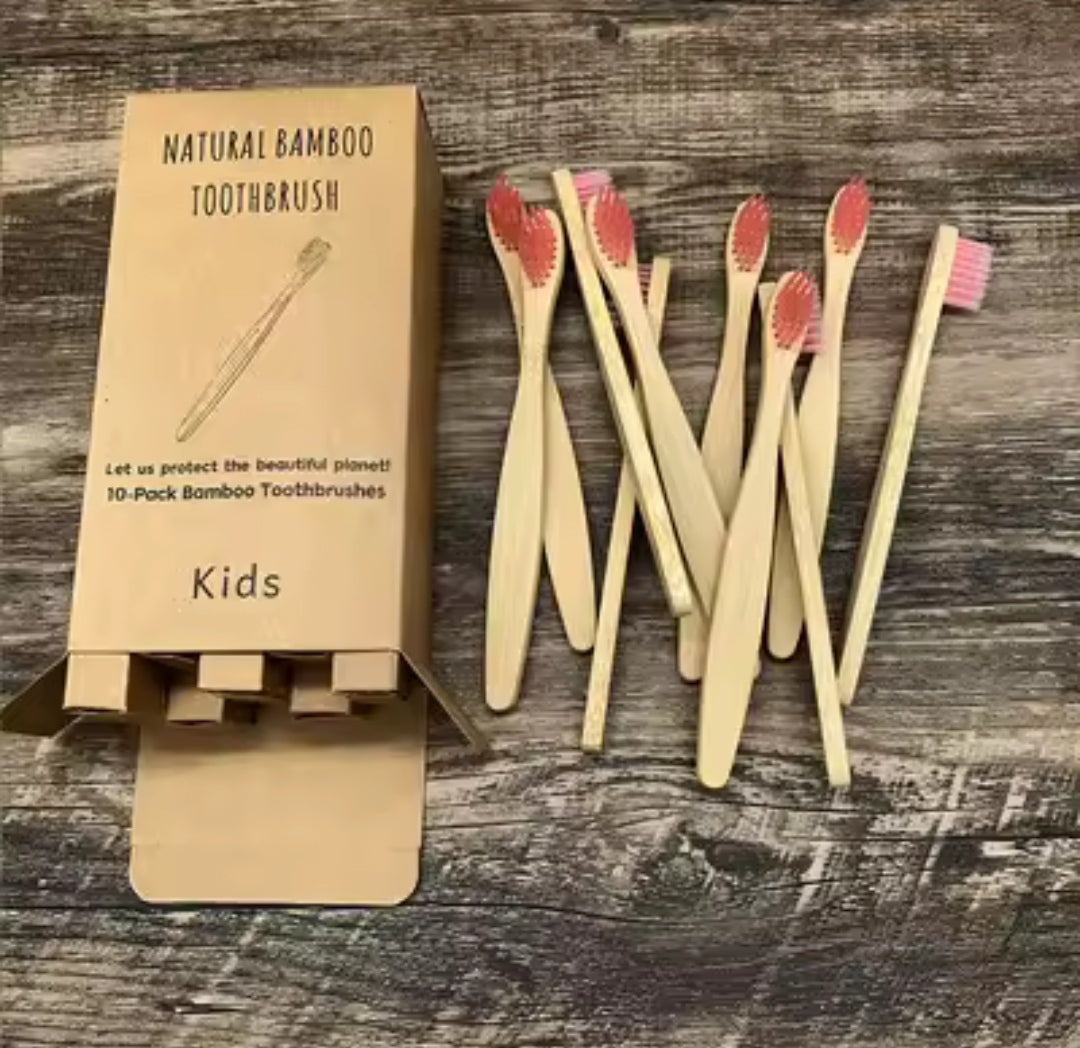 Cepillos Dentales Niños Planos de Bambú