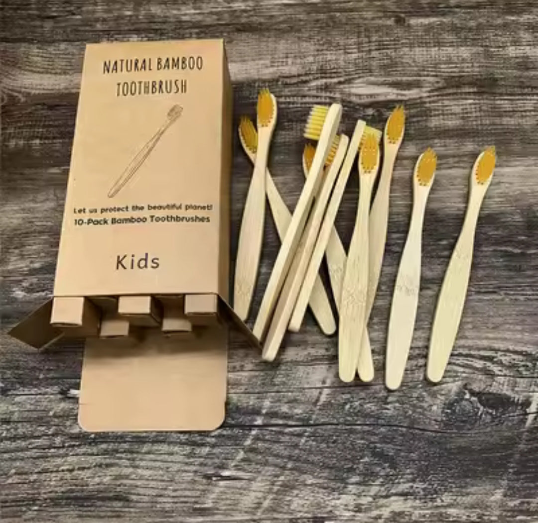 Cepillos Dentales Niños Planos de Bambú