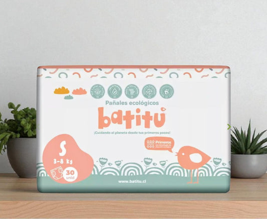 Pañales Desechables y Compostables Talla S 30 Unidades