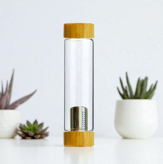 Botella Infusora de Vidrio y Bambú de 500ml
