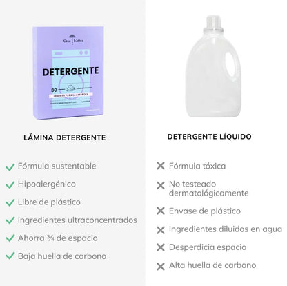 Detergente Laminas Aroma Lavanda 30un Casa Nativa