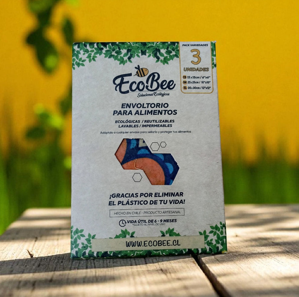 Set Envoltorios Reutilizables Cera de Abeja 3un