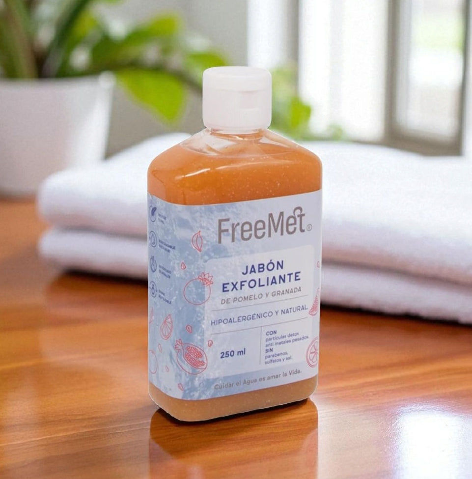 Jabón Exfoliante Líquido Pomelo Granada 250ml Freemet