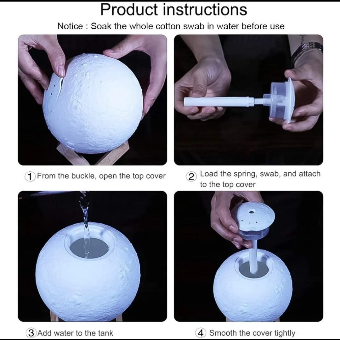 Difusor o Humificador de Aceite Esenciales Tipo Luna