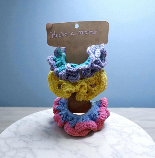 Set Scrunchie Tejidos en Algodón a Mano