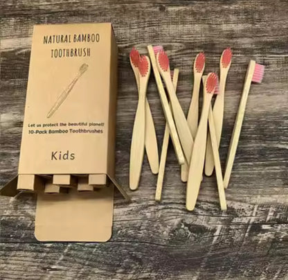 Cepillos Dentales Niños Planos de Bambú