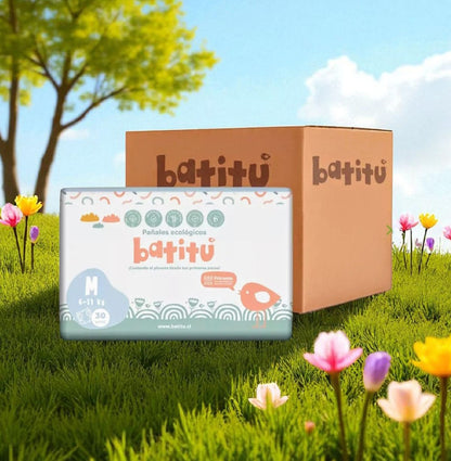 Pañales Desechables y Compostables Talla M 30 Unidades