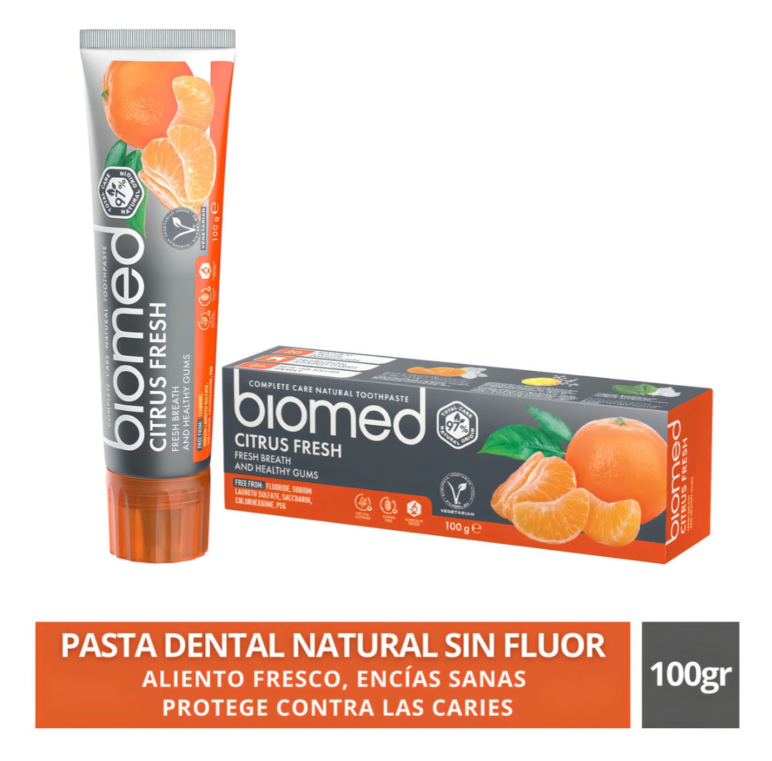 Pasta Dental Natural Sin Flúor Citrus 100g