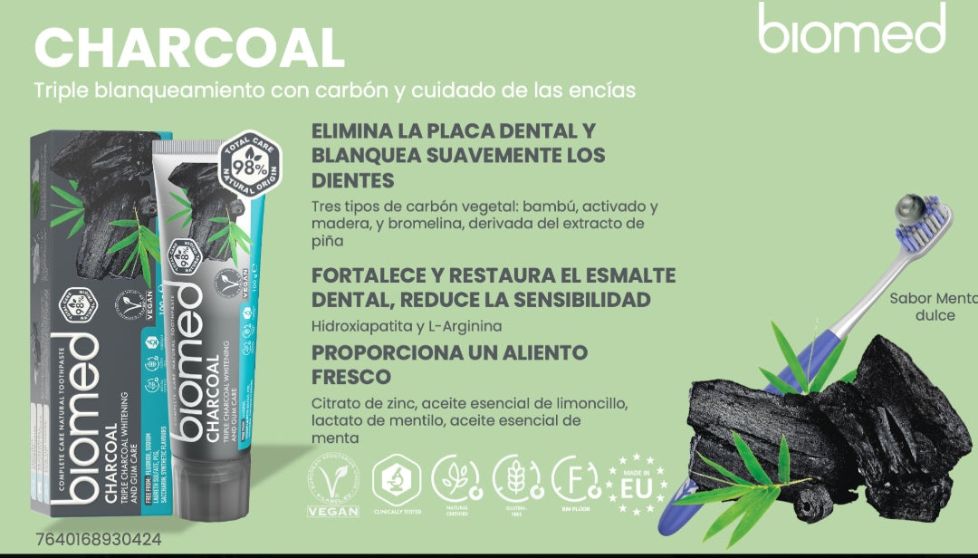 Pasta Dental Natural Carbon Activado Vegano 100g
