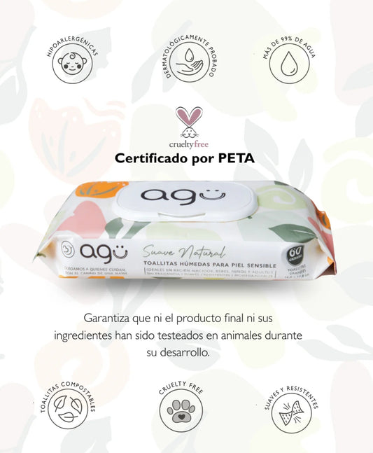 Toallitas Húmedas para Bebe o Pieles Sensibles Biodegradables