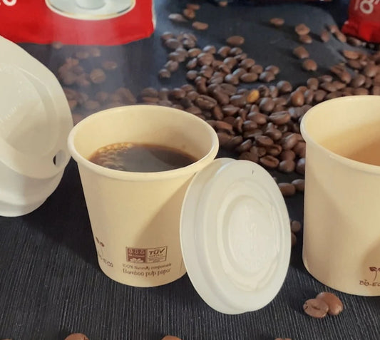 Pack de Vasos y Tapas para Café Compostables 50un