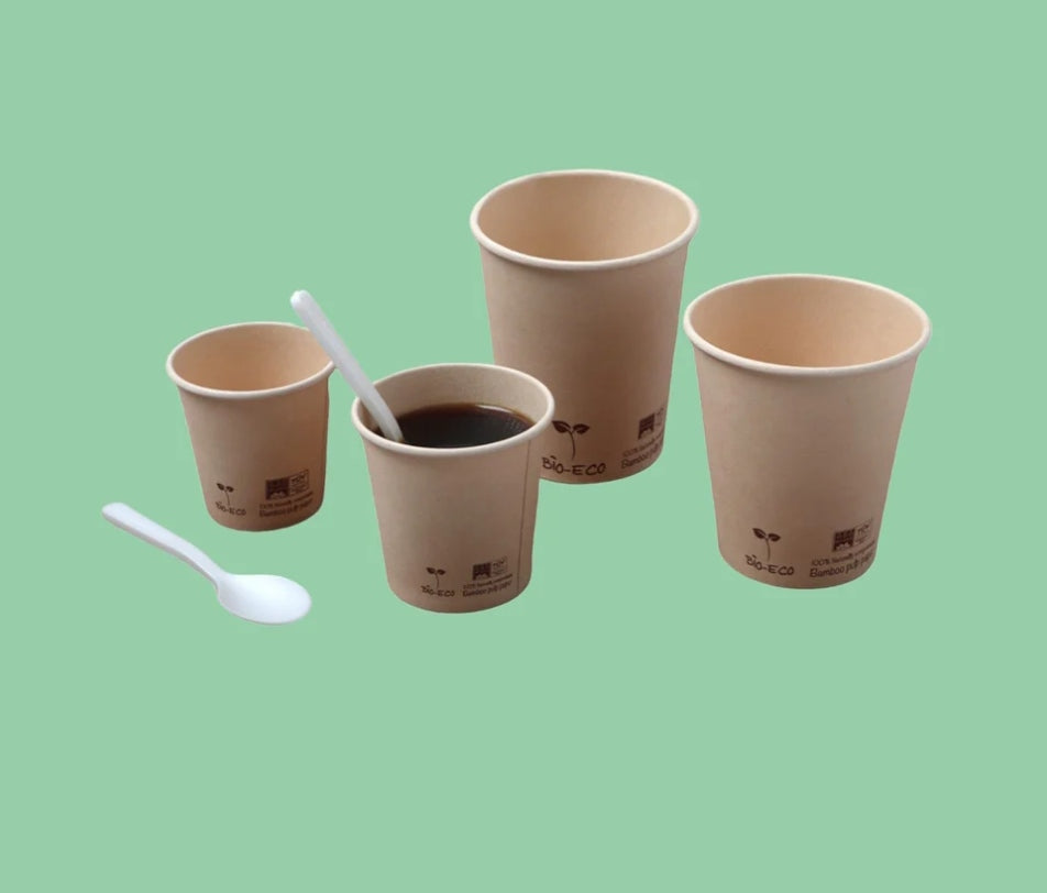 Vasos y Tapas para Café Compostables 50un