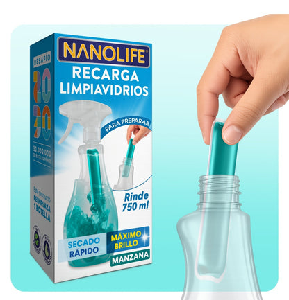 Recarga de Limpia Vidrio Nanolife 750ml