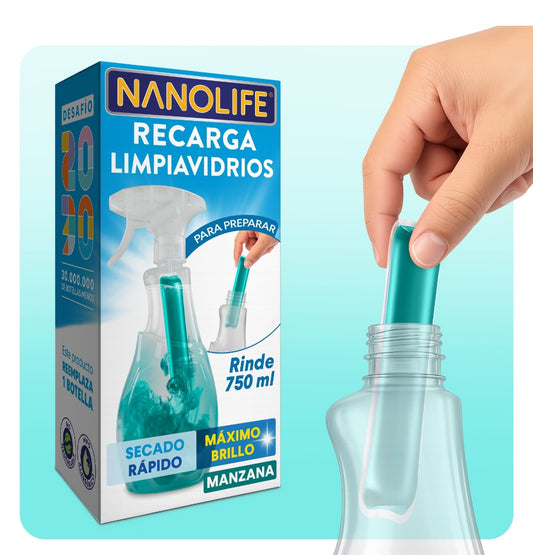 Recarga de Limpia Vidrio Nanolife 750ml