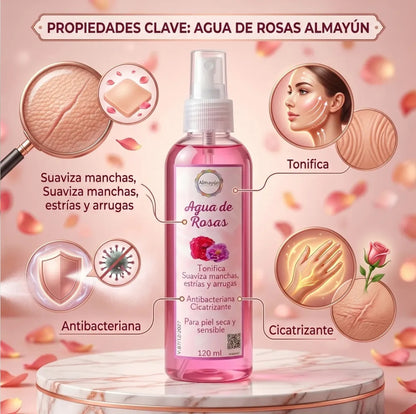 Agua de Rosas Para Pieles Secas y Sencibles 120ml