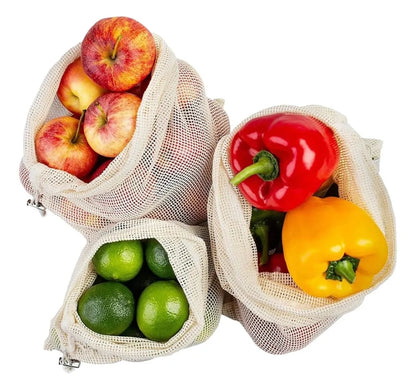 Set de Bolsas Reutilizables de Algodón 3un